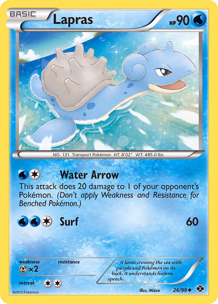 Lapras Pokemon card (26/99, Next Destinies)
