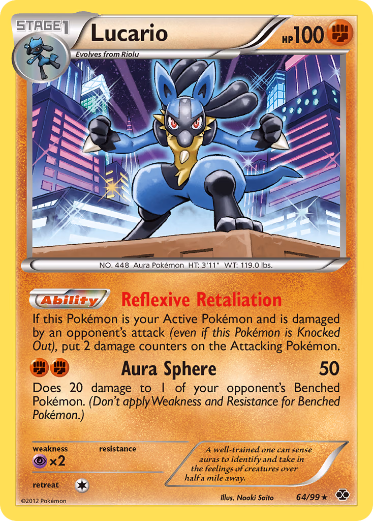 Lucario Pokemon card (64/99, Next Destinies)
