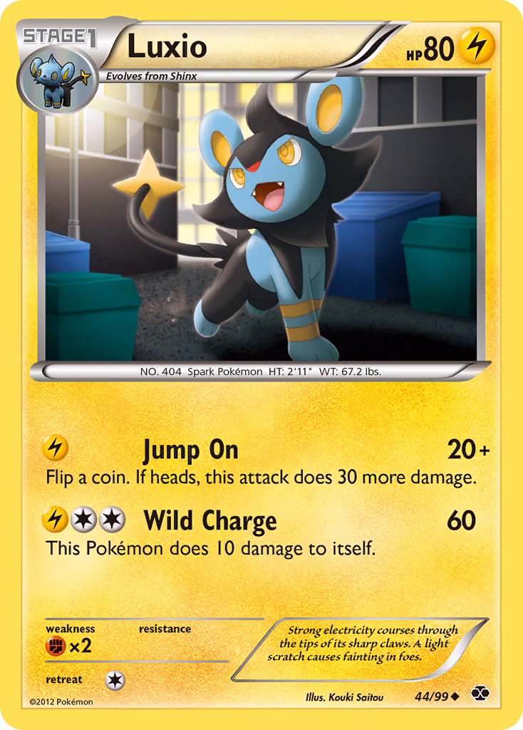 Luxio Pokemon card (44/99, Next Destinies)