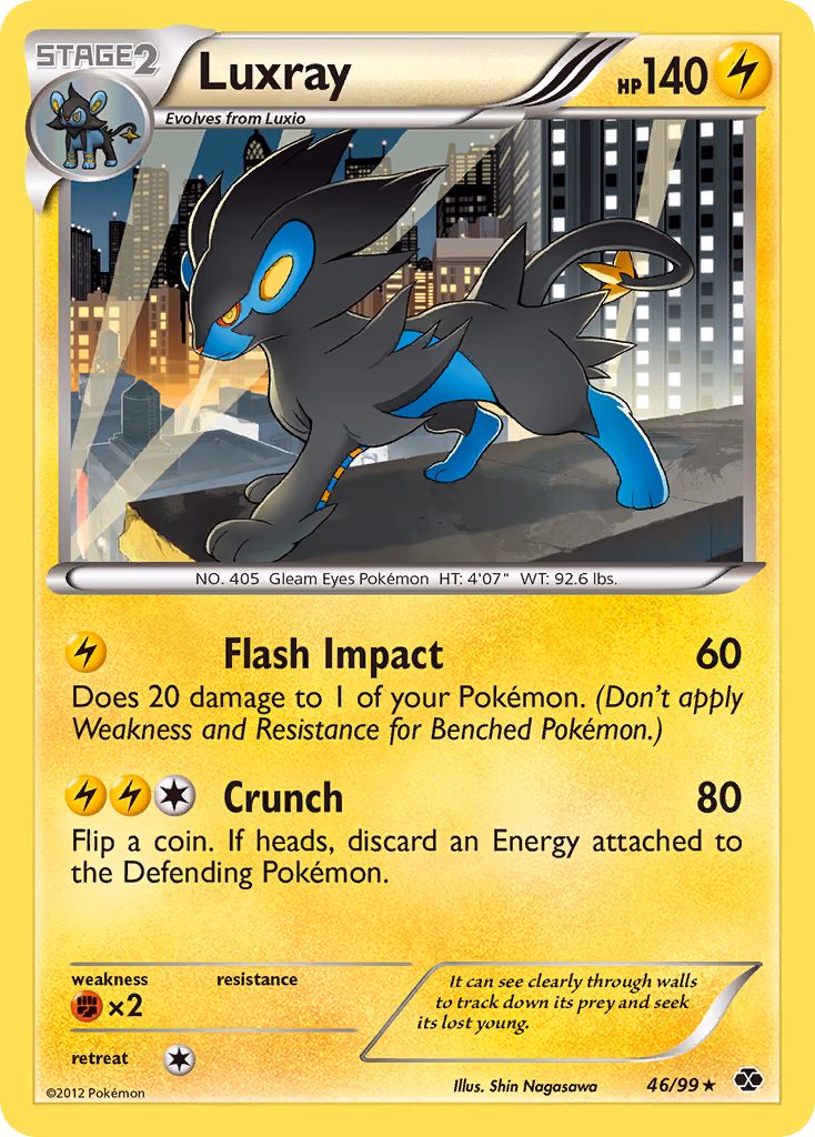 Luxray Pokemon card (46/99, Next Destinies)