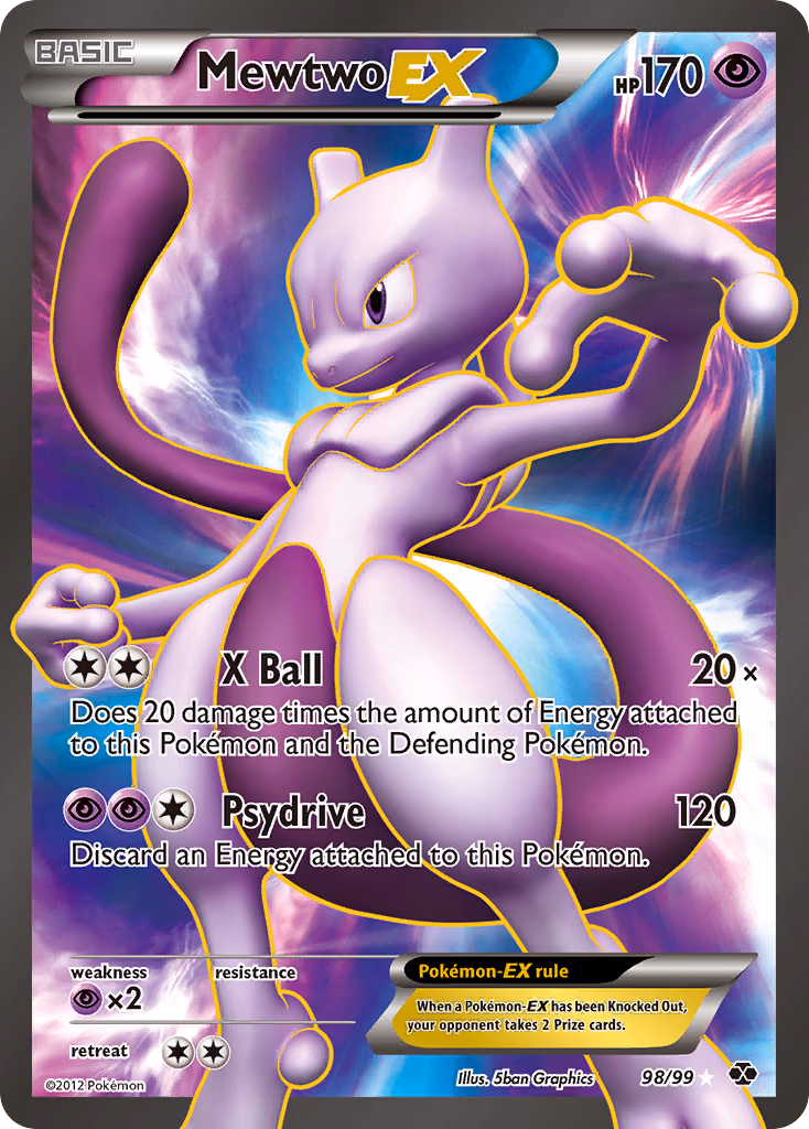 Mewtwo-EX Pokemon card (98/99, Next Destinies)