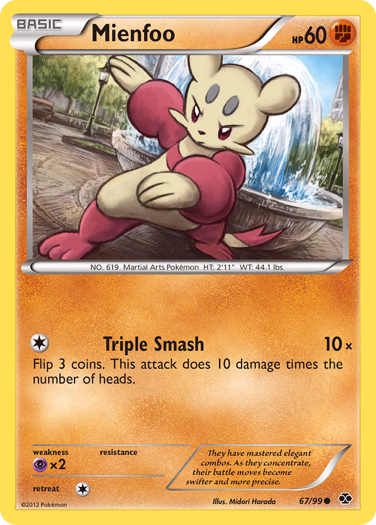Mienfoo Pokemon card (67/99, Next Destinies)