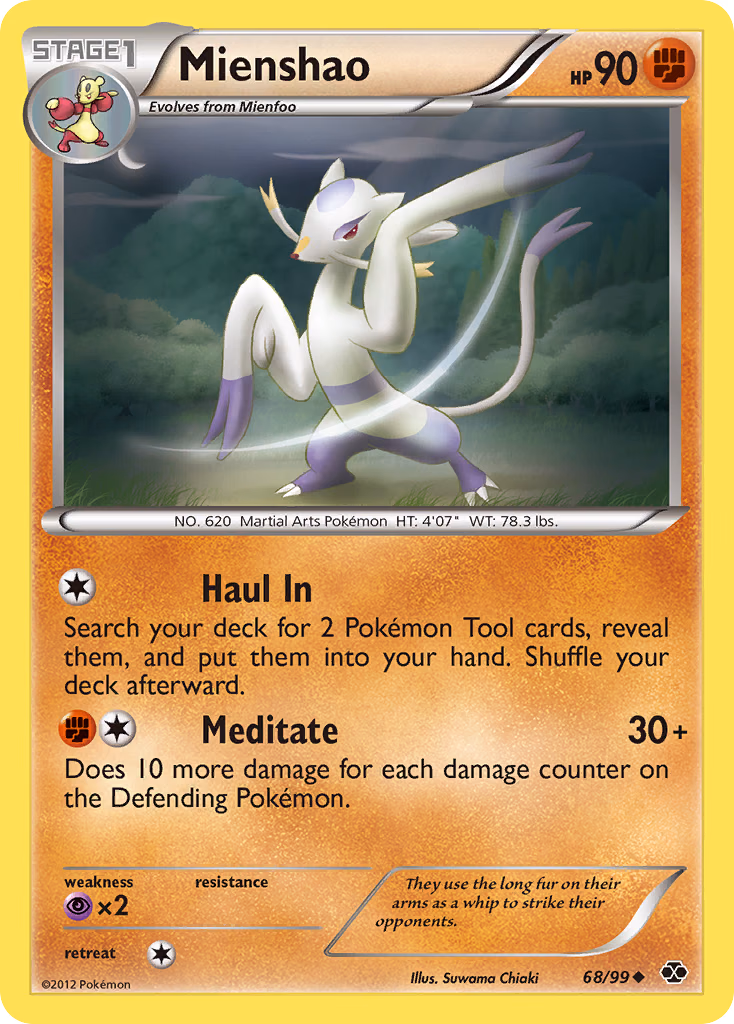 Mienshao Pokemon card (68/99, Next Destinies)