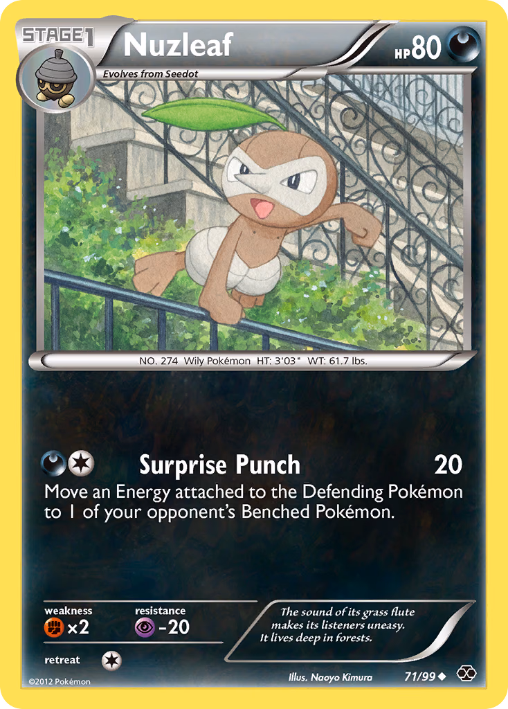 Nuzleaf Pokemon card (71/99, Next Destinies)