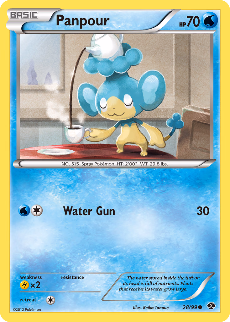 Panpour Pokemon card (28/99, Next Destinies)