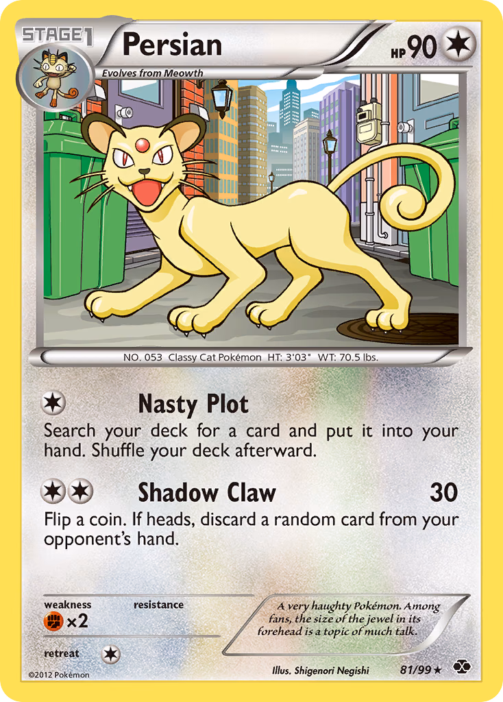 Persian Pokemon card (81/99, Next Destinies)