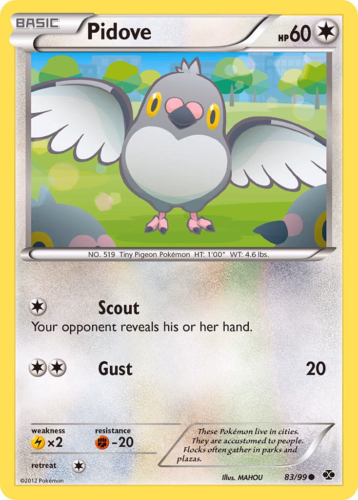 Pidove Pokemon card (83/99, Next Destinies)