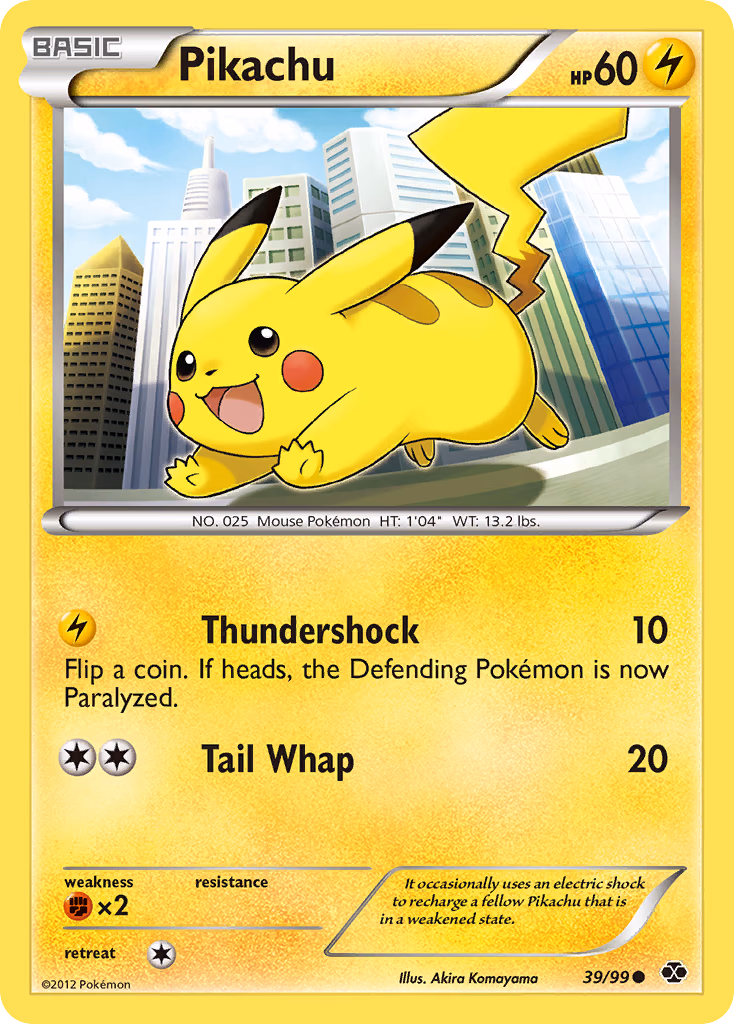 Pikachu Pokemon card (39/99, Next Destinies)