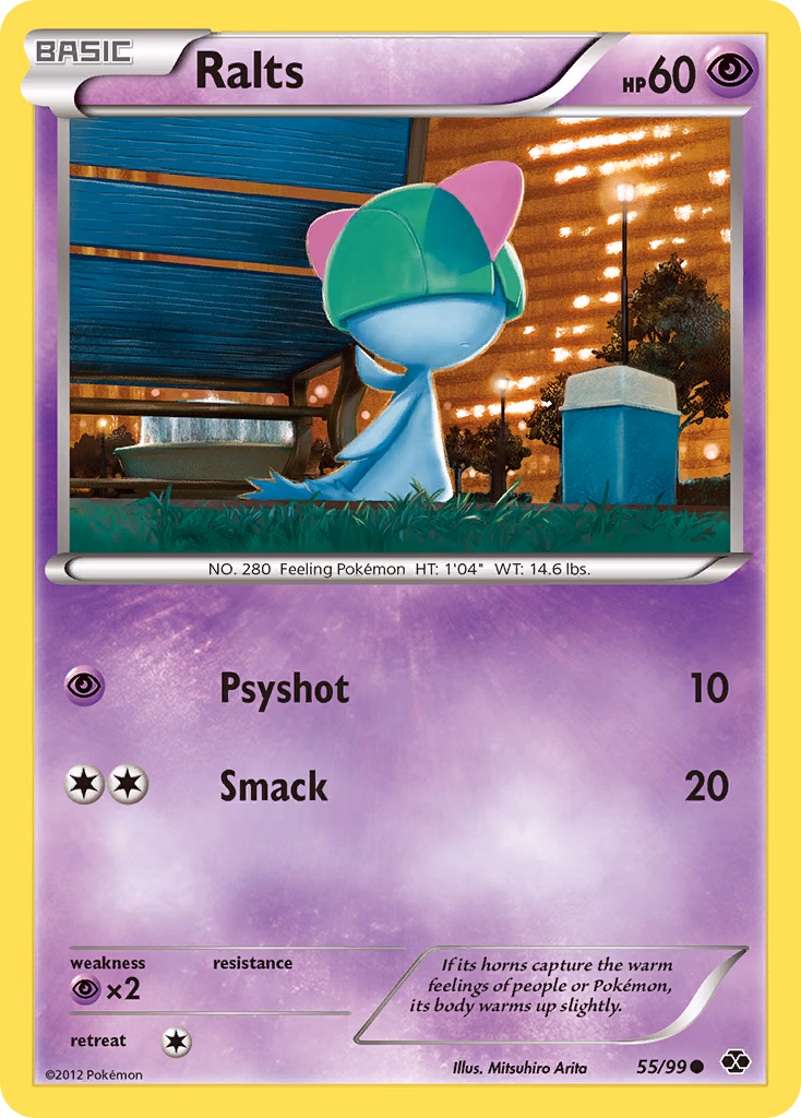 Ralts Pokemon card (55/99, Next Destinies)