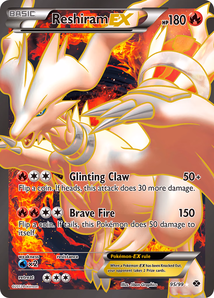 Reshiram-EX Pokemon card (95/99, Next Destinies)