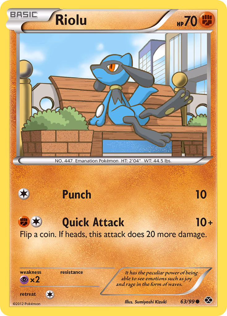 Riolu Pokemon card (63/99, Next Destinies)