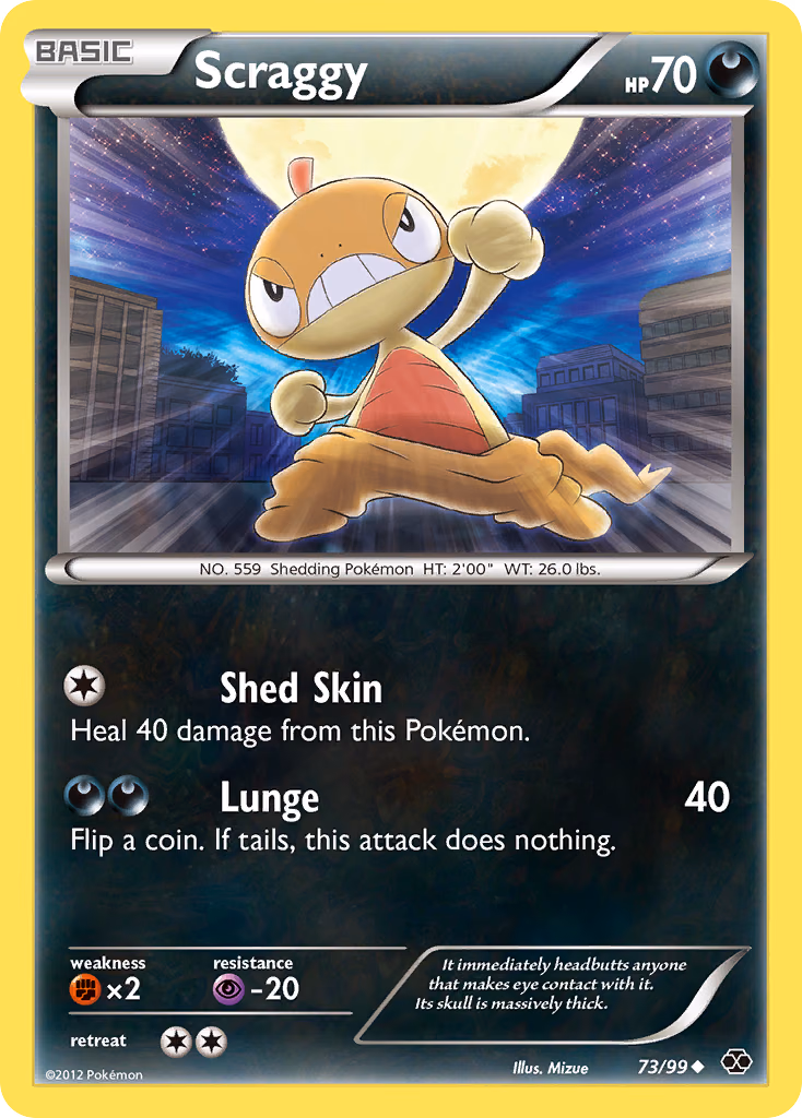 Scraggy Pokemon card (73/99, Next Destinies)