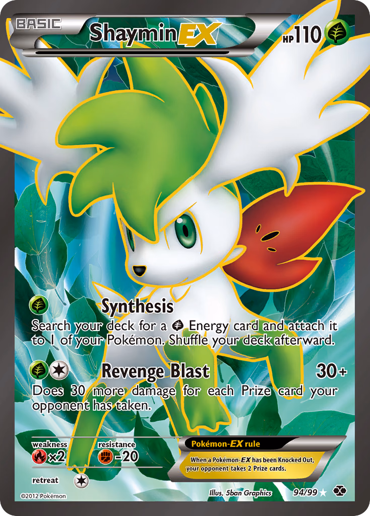 Shaymin-EX Pokemon card (94/99, Next Destinies)