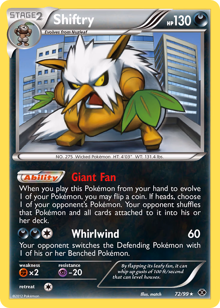 Shiftry Pokemon card (72/99, Next Destinies)
