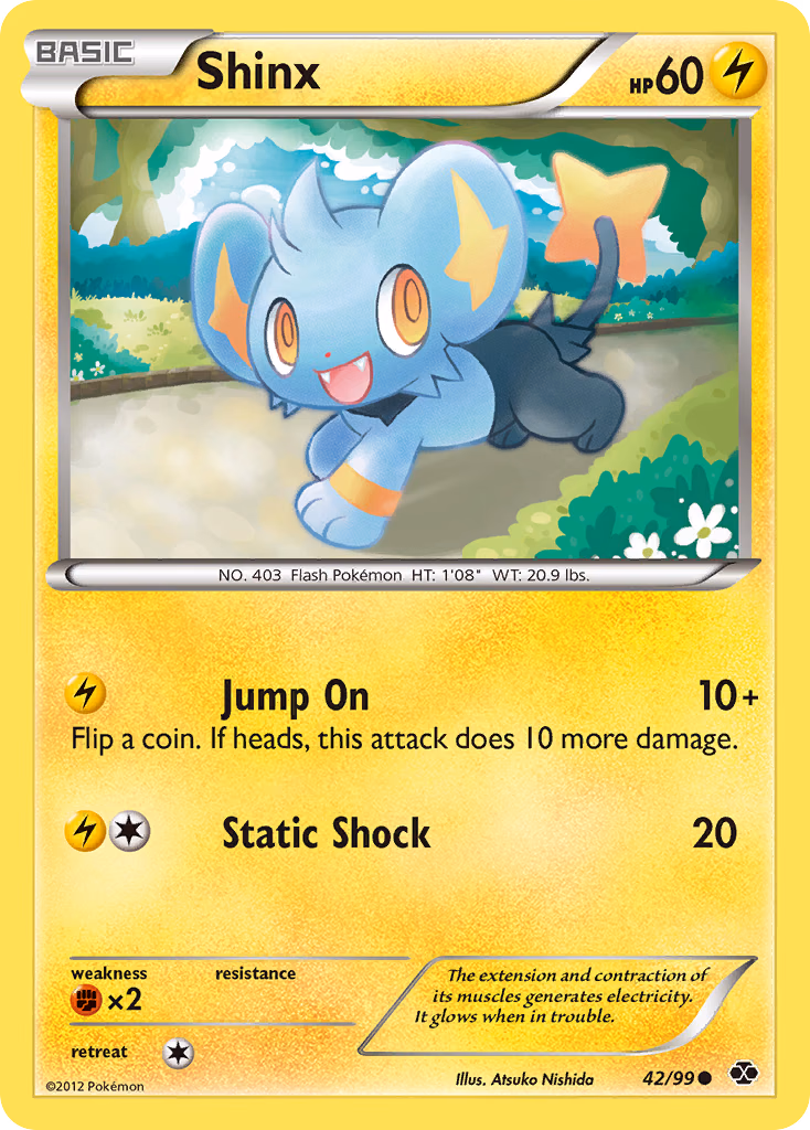 Shinx Pokemon card (42/99, Next Destinies)