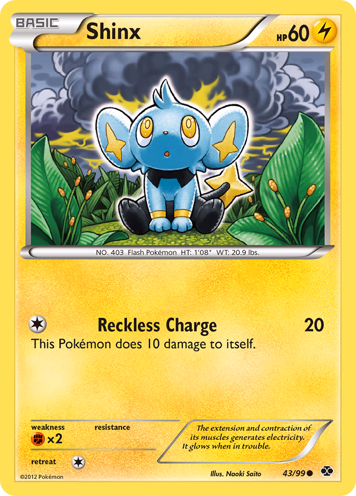 Shinx Pokemon card (43/99, Next Destinies)