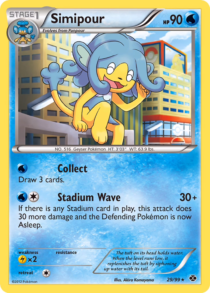 Simipour Pokemon card (29/99, Next Destinies)
