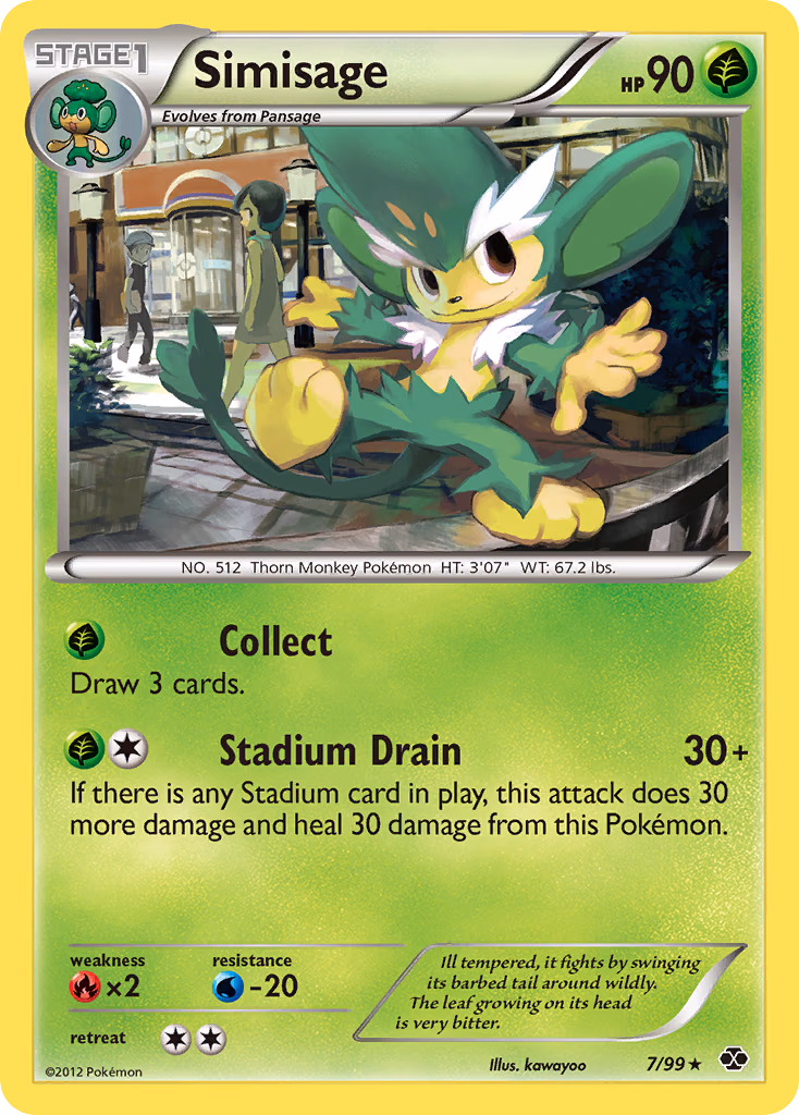 Simisage Pokemon card (7/99, Next Destinies)