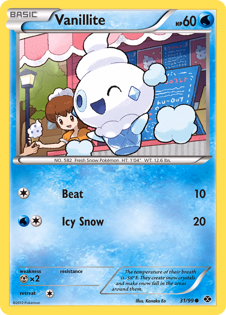 Vanillite Pokemon card (31/99, Next Destinies)