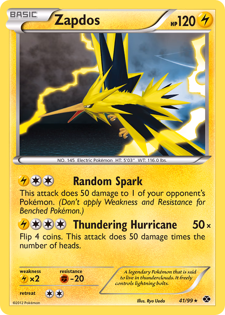 Zapdos Pokemon card (41/99, Next Destinies)