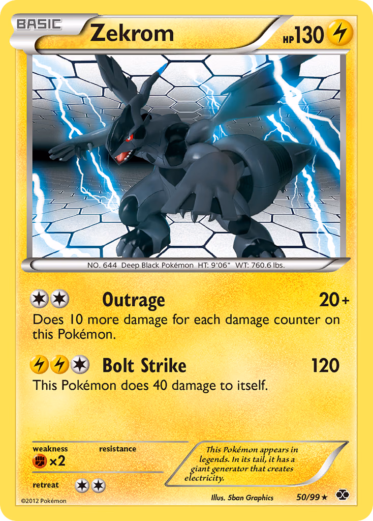 Zekrom Pokemon card (50/99, Next Destinies)