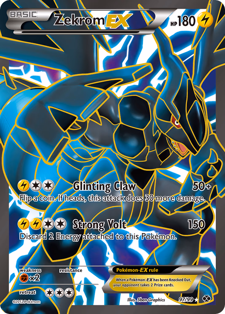 Zekrom-EX Pokemon card (97/99, Next Destinies)