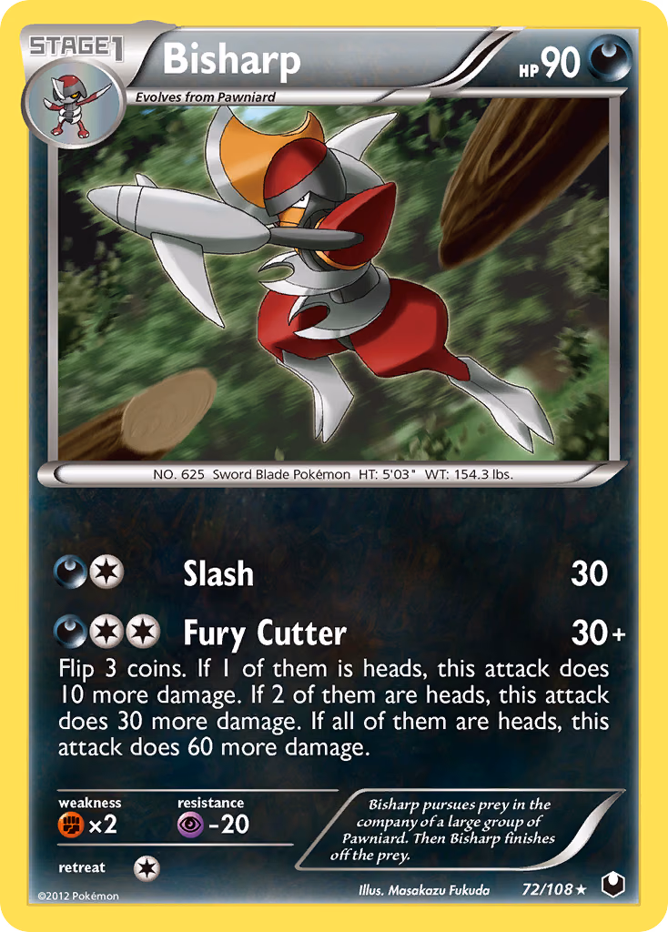 Bisharp Pokemon card (72/108, Dark Explorers)