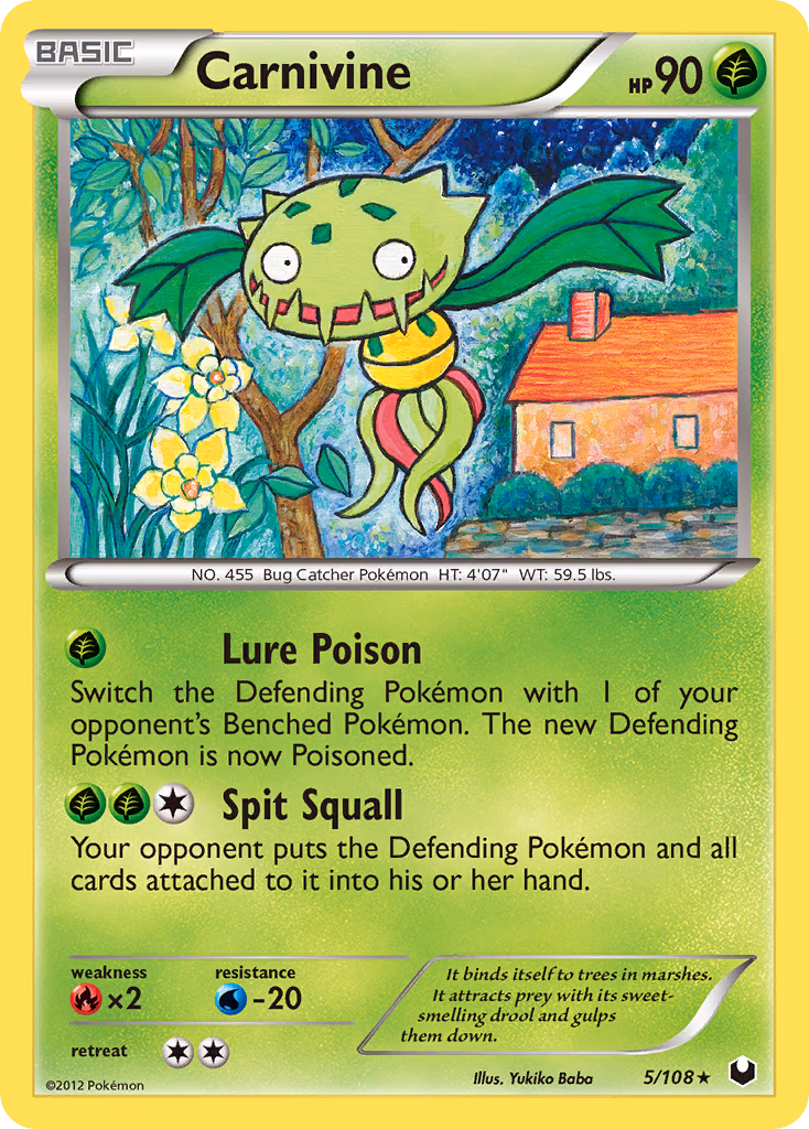 Carnivine Pokemon card (5/108, Dark Explorers)