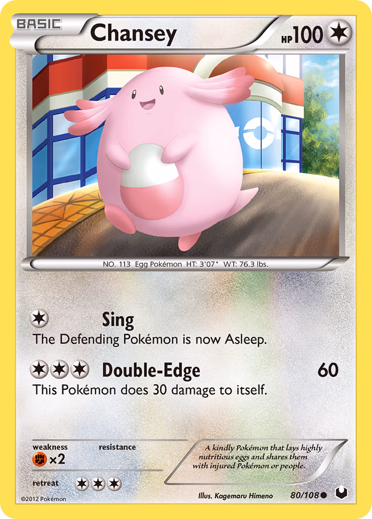 Chansey Pokemon card (80/108, Dark Explorers)