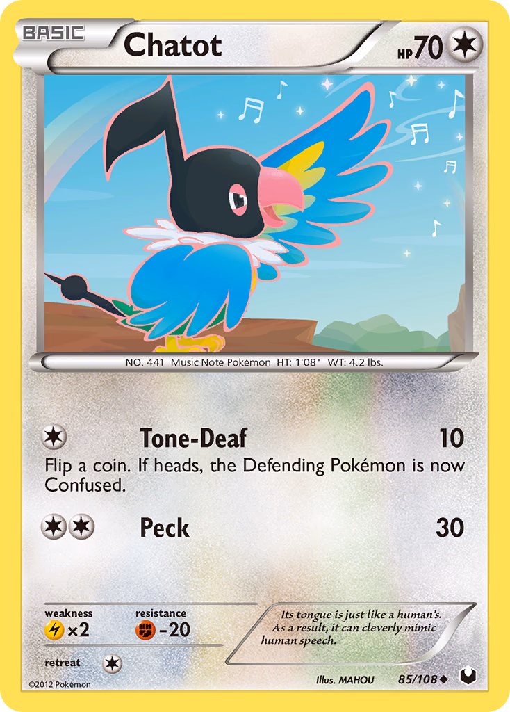 Chatot Pokemon card (85/108, Dark Explorers)