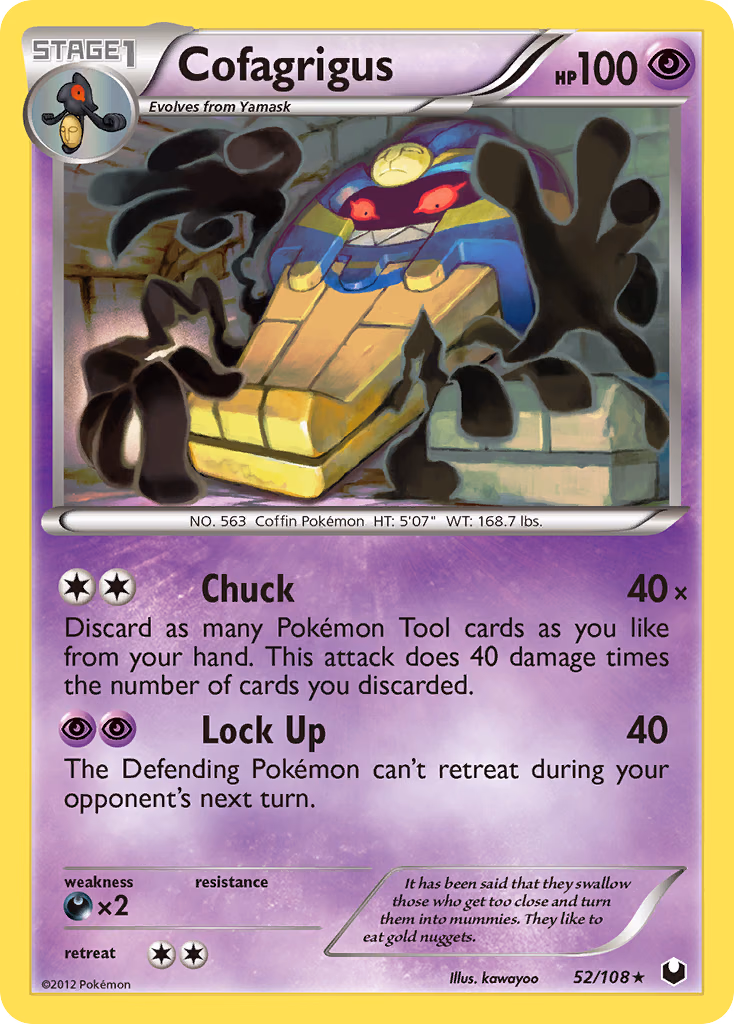 Cofagrigus Pokemon card (52/108, Dark Explorers)