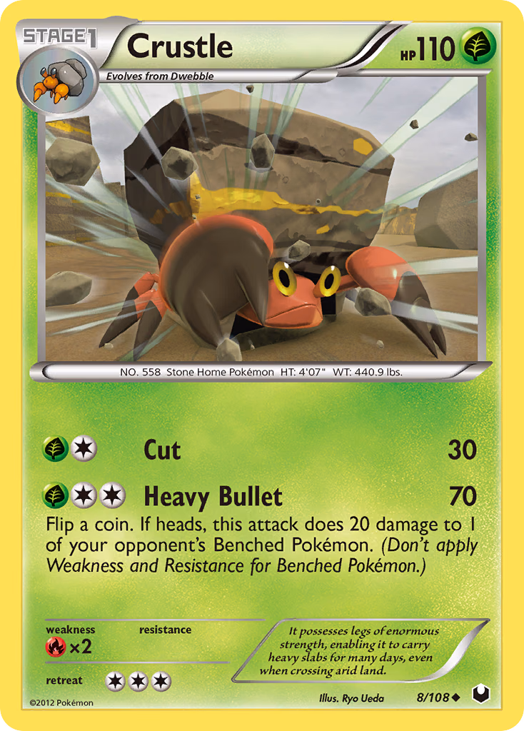Crustle Pokemon card (8/108, Dark Explorers)