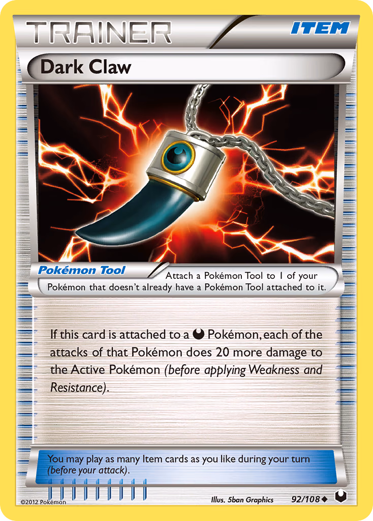 Dark Claw Pokemon card (92/108, Dark Explorers)