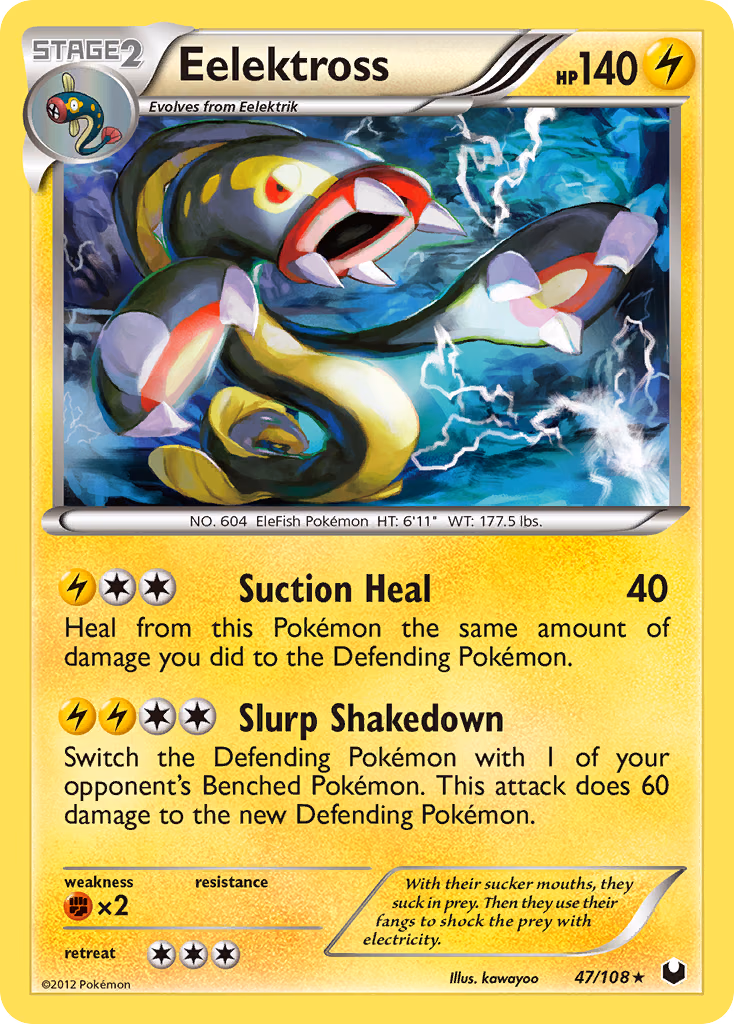 Eelektross Pokemon card (47/108, Dark Explorers)