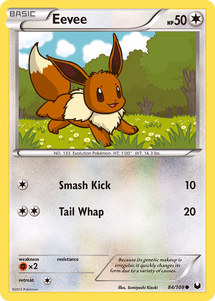 Eevee Pokemon card (84/108, Dark Explorers)