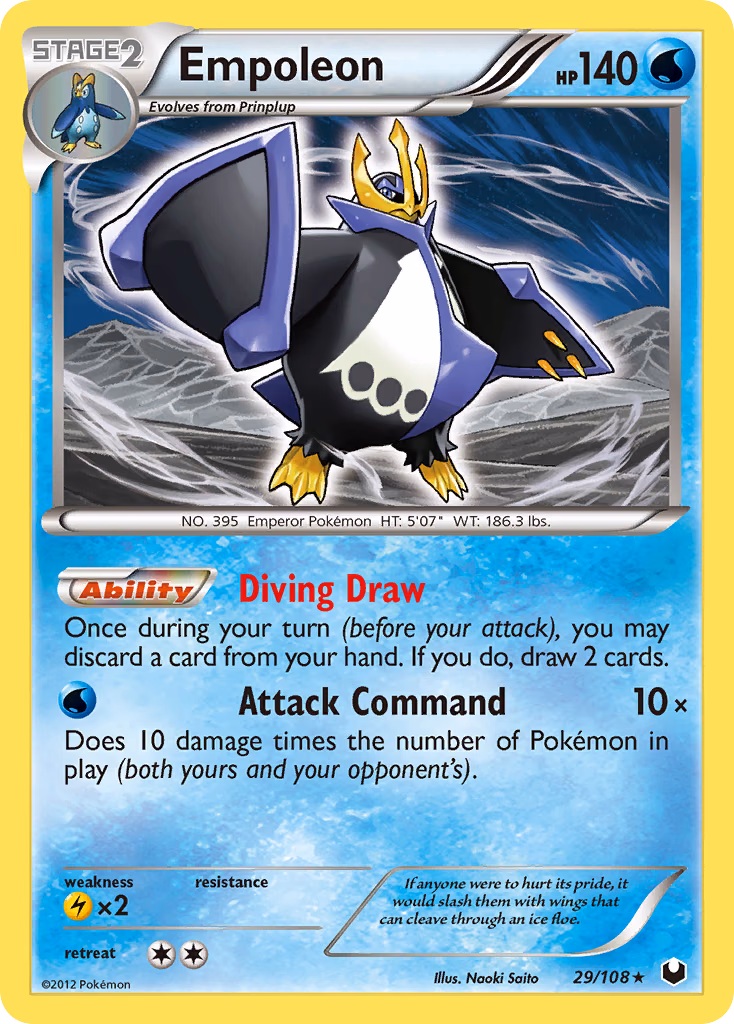 Empoleon Pokemon card (29/108, Dark Explorers)