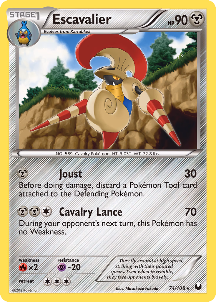 Escavalier Pokemon card (74/108, Dark Explorers)