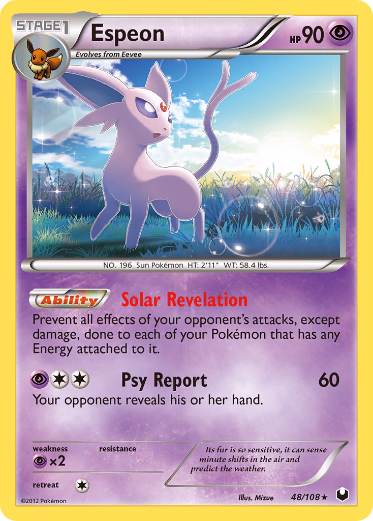 Espeon Pokemon card (48/108, Dark Explorers)