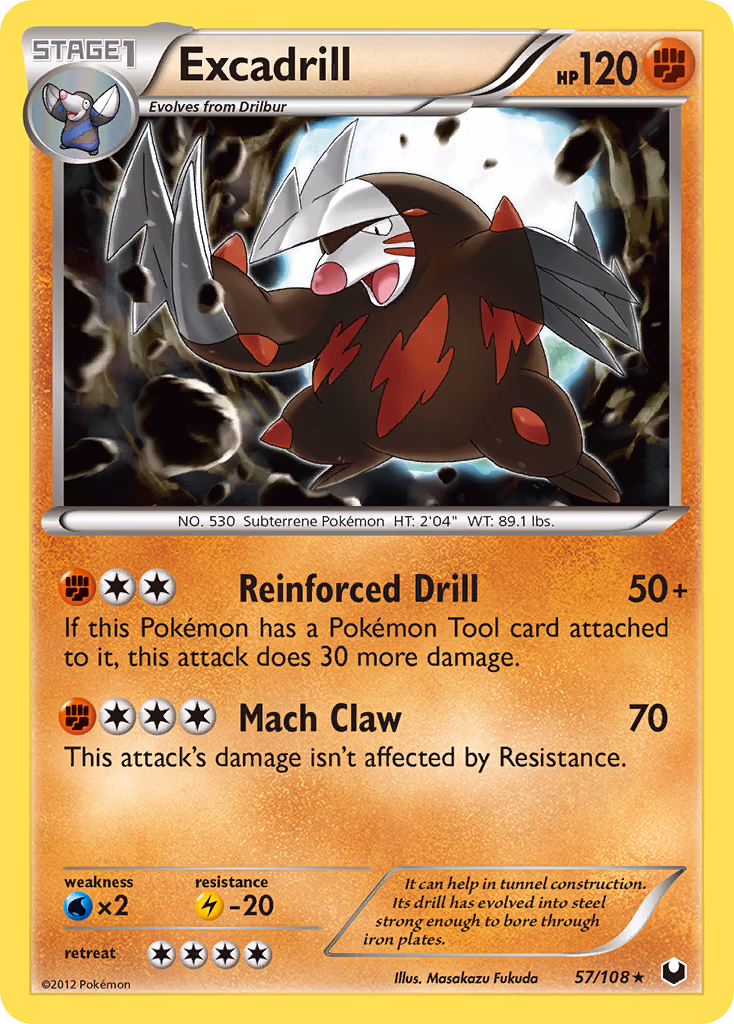 Excadrill Pokemon card (57/108, Dark Explorers)