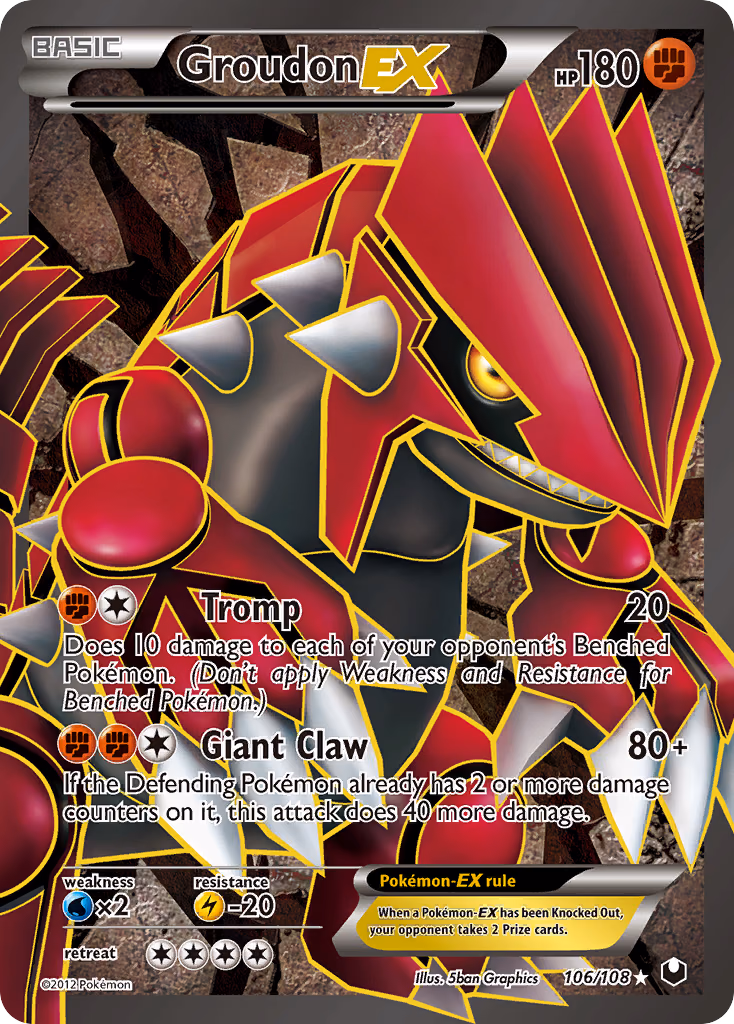 Groudon-EX Pokemon card (106/108, Dark Explorers)