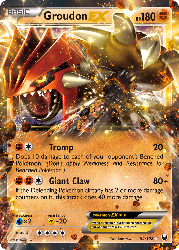 Groudon-EX Pokemon card (54/108, Dark Explorers)