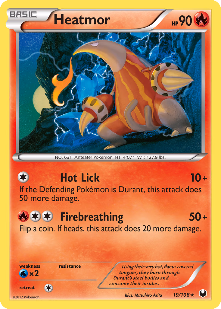 Heatmor Pokemon card (19/108, Dark Explorers)