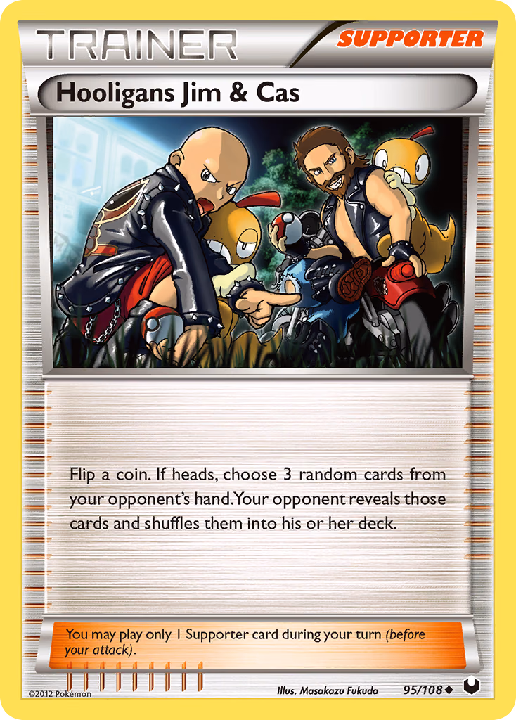 Hooligans Jim & Cas Pokemon card (95/108, Dark Explorers)