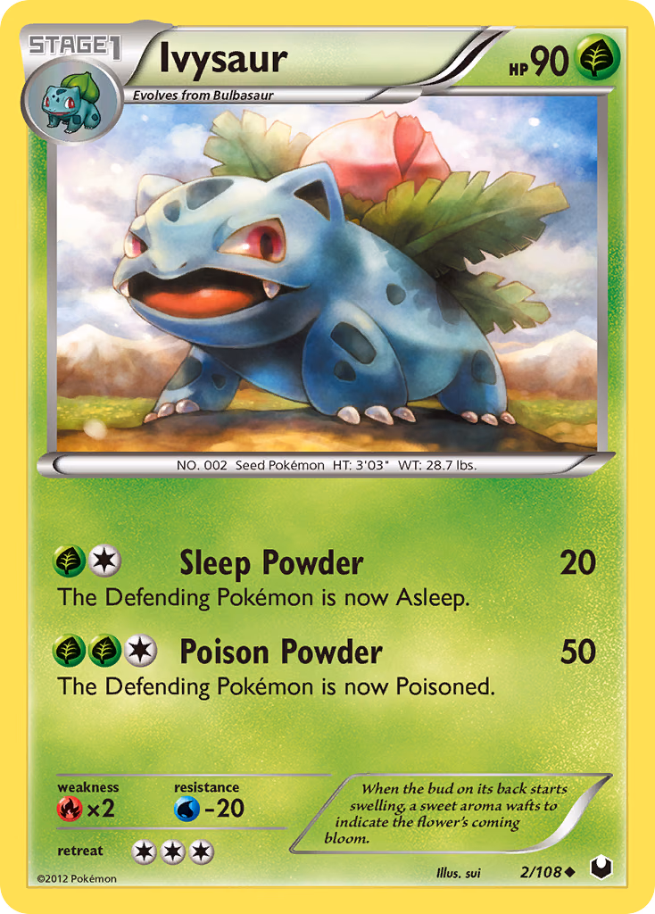 Ivysaur Pokemon card (2/108, Dark Explorers)