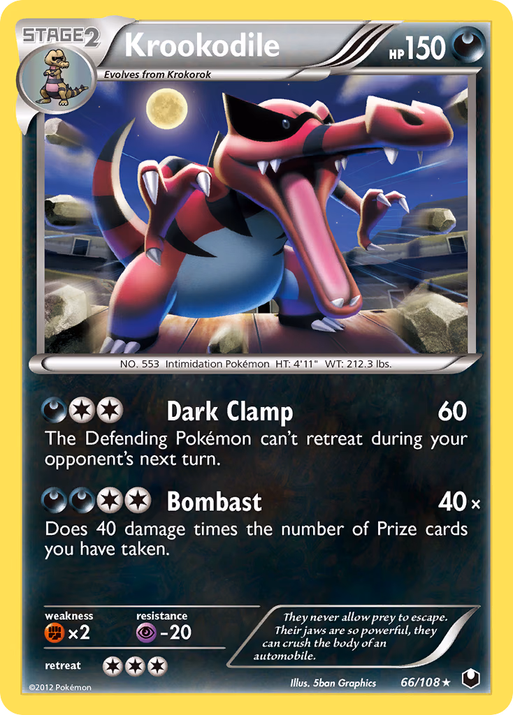 Krookodile Pokemon card (66/108, Dark Explorers)