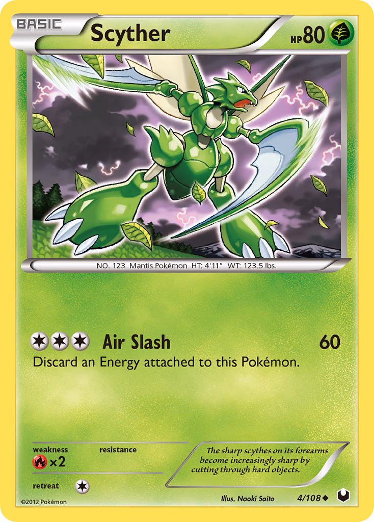 Scyther Pokemon card (4/108, Dark Explorers)
