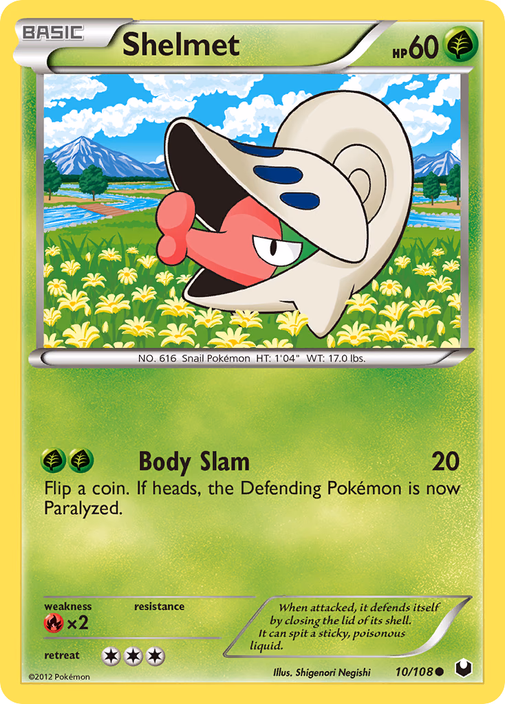 Shelmet Pokemon card (10/108, Dark Explorers)