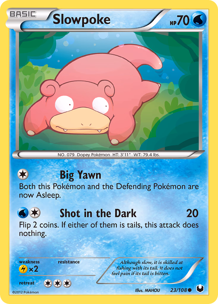 Slowpoke Pokemon card (23/108, Dark Explorers)