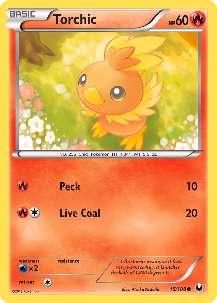 Torchic Pokemon card (15/108, Dark Explorers)