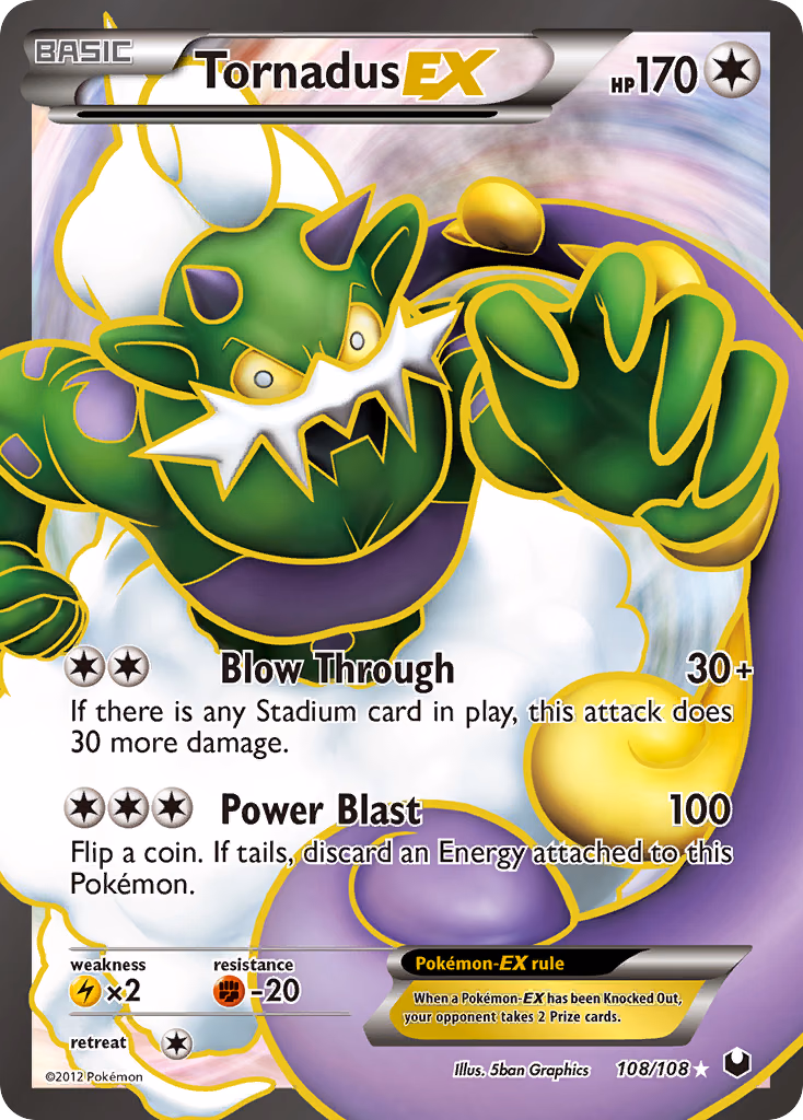 Tornadus-EX Pokemon card (108/108, Dark Explorers)